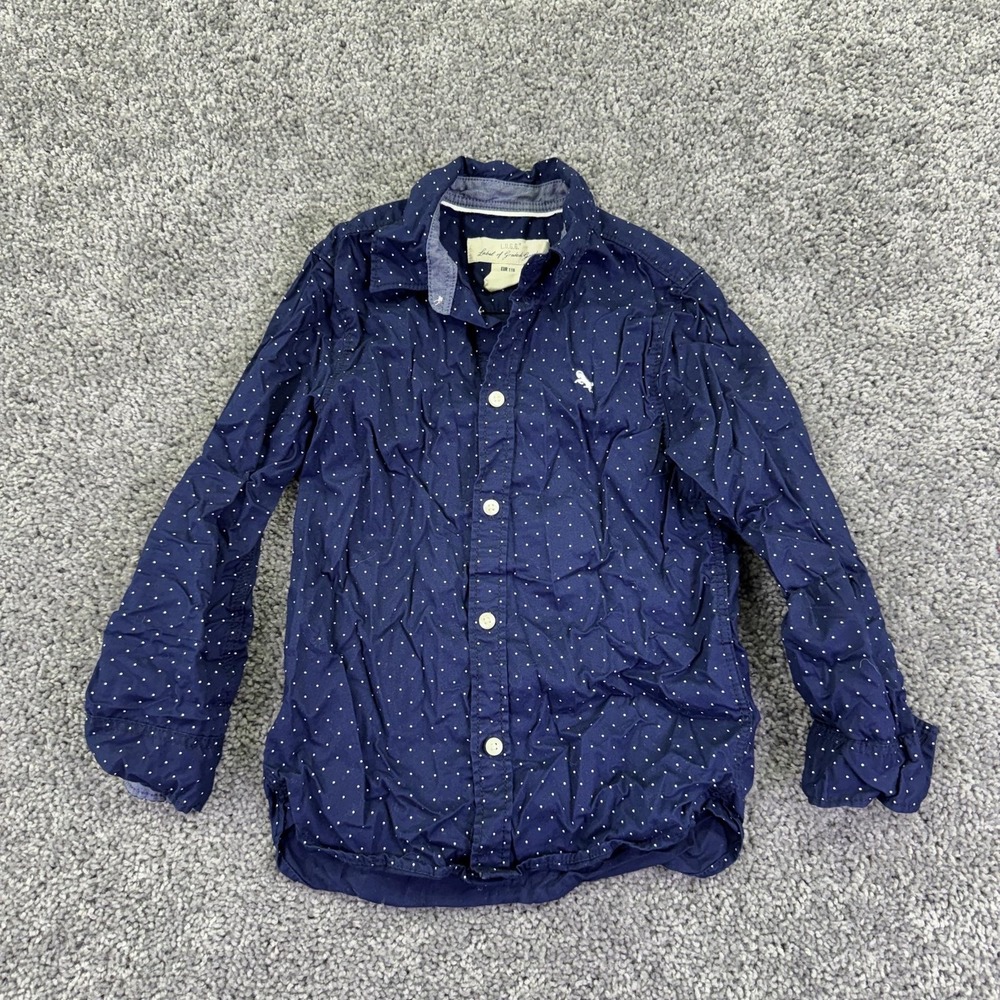 L.O.G.G. Shirt Boys 5-6 Years Blue Polka Dot Long Sleeve Button Up Casual